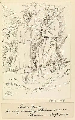 Original drawing of Teraura (Susan Young), made by Edward Fanshawe in 1849