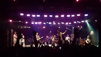 The band performing at Lollapalooza Chile in 2012