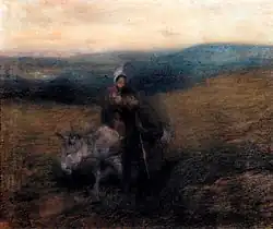 Pastel titled Flight into Egypt