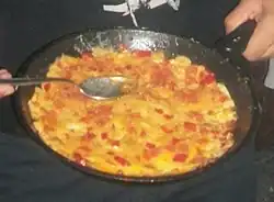 An omelet-like dish