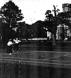 The tennis court in the 1920s