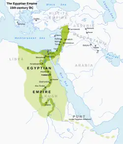 Egyptian territory under the New Kingdom, c. 15th century BC