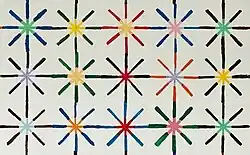 Central disk illusion with colored lines, demonstrating the "neon color spreading" effect