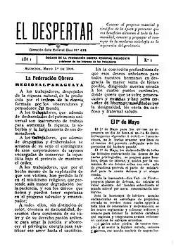 Front page of a newspaper
