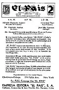 Copy of El Pais Newspaper, 1938.