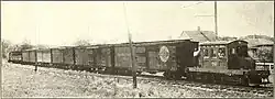 Black and white photo of a locomotive