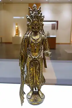Tang dynasty (618-907) Chinese statue of Shiyimian Guanyin. Held at the Ethnological Museum of Berlin, Berlin, Germany.