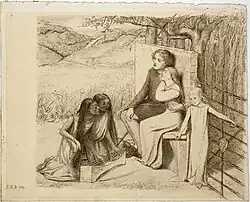 Lovers Listening to Music, 1854, pen and brown ink