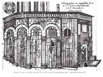 The small chapel around the tomb of Jesus, called the Aedicula