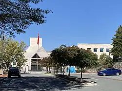 The current chancery building viewed from International Place