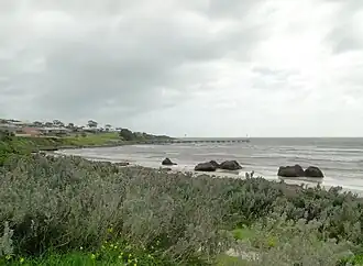 View of Emu Bay and jetty from the picnic area.