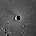 Apollo 12 image of Encke X, with its bright ray system