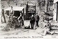 Postcard of the original Bailey Level gold mine