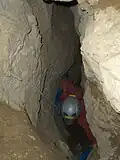 The entrance of the Bob Vouay pothole, the highest entry of the Dent de Crolles network.