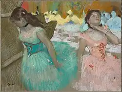 Entrance of the Masked Dancers (1879), pastel on gray wove paper, 19 5/16 x 25 1/2 in. (49 x 64.8 cm), Clark Art Institute