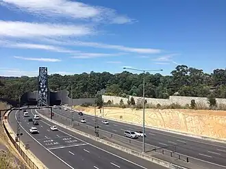 EastLink tunnel entrances in Donvale