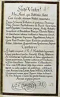 Epitaph Johann Bartholomäus of Busch, from the Thesaurus Palatinus