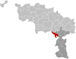 Location of Erquelinnes in Hainaut