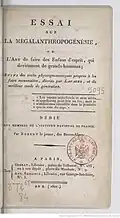 Essay on megalanthropogenesis by Louis-Joseph-Marie Robert, 1801.