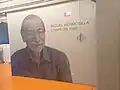 A mural of the Chilean manager Miguel Hermosilla, in the Estadio Zorros del Desierto.