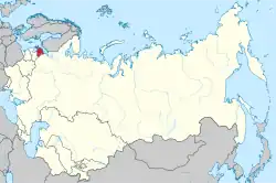 Location of annexed Estonia (red) within the USSR (as of 1956–1991)