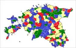 Image 19This is the divide of the different political parties in Estonia where in the 2013 elections, over 133,000 people (roughly 21.2% of participating voters) voted over the Internet. The 2013 elections were also the first elections to allow vote verification with mobile devices. (from Politics and technology)