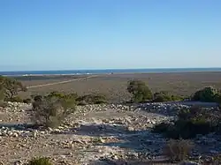 Overlooking coast near Eucla from Eucla Pass