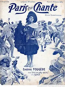 Eugénie Fougère on the 18 October 1903 cover of Paris qui Chante dancing to the song "Oh! ce cake-walk"