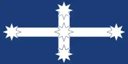 A Eureka Flag adjusted to the Australian standard ratio of 1:2 as sold by most manufacturers