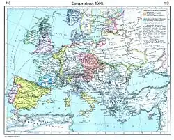 Detailed depiction of North African, European and west Asian political status.