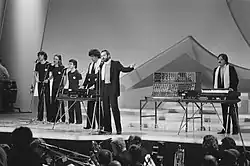 Telex at a rehearsal for the Eurovision Song Contest 1980