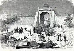 French troops leaving Hanoi in February 1874.