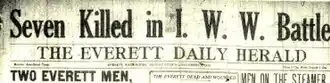 Everett massacre newspaper headline