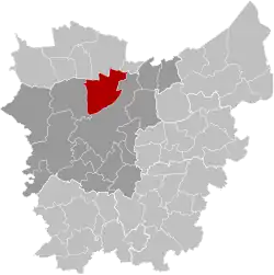 Location of Evergem in East Flanders