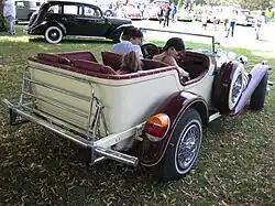 Rear view of a Series II Phaeton; note the Volkswagen Super Beetle's taillights
