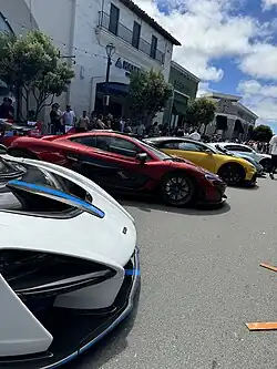 High end cars on Broadway during Monterey Car Week