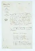 Memorandum of the translation ceremony on 2 April 1861
