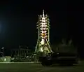 Soyuz TMA-15M on the launch pad after rollout.