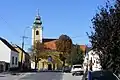 The main street with the church