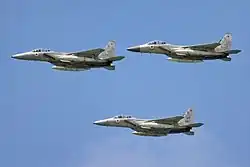 The involved F-15D Baz #280 (left) in formation with others in 2015
