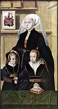 Portrait of Katharina von Gail and her two daughters, 1536–37, oil on panel (oak), Louvre museum, Paris