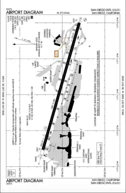 FAA airport diagram as of October&nbsp;2025[update]