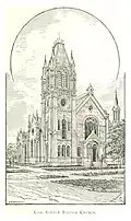 Cass Avenue Baptist Church, built in 1873 and designed by Mortimer L Smith, was demolished in 1925 for the Fort Wayne Hotel.