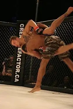 Image 29Fighter performs a takedown on his opponent. (from Mixed martial arts)