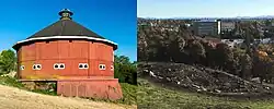 The historic Fountaingrove Round Barn before and after the fire on November 17, 2017