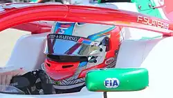 Close-up of Freddie Slater in the Tatuus FR-19 at the 2025 Budapest Formula Regional round
