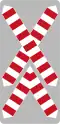 Level crossing without gates (several tracks)