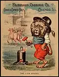 Fairbank Canning Co., cooked corned beef, Chicago, Ill. The Lion brand., ca. 1870-1900; from the 19th Century American Trade Cards collection of the Boston Public Library