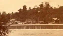 Boathouse Row from the west shore (1872–73)