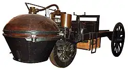 Image 20Cugnot's 1771 fardier à vapeur, as preserved at the Musée des Arts et Métiers, Paris (from Car)
